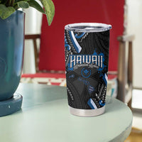 Traditional Art Hawaiian Kakau Tattoos Tumbler Cup Blue Color LT03 - Polynesian Pride