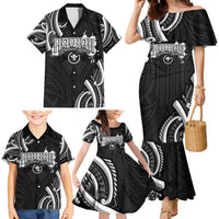Traditional Art Hawaiian Kakau Tattoos Family Matching Mermaid Dress and Hawaiian Shirt White LT03 - Polynesian Pride