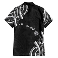 Traditional Art Hawaiian Kakau Tattoos Family Matching Off The Shoulder Long Sleeve Dress and Hawaiian Shirt White LT03 - Polynesian Pride