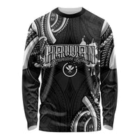Traditional Art Hawaiian Kakau Tattoos Long Sleeve Shirt White - Polynesian Pride