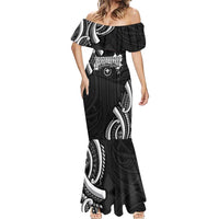 Traditional Art Hawaiian Kakau Tattoos Mermaid Dress White LT03 - Polynesian Pride