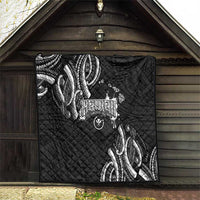 Traditional Art Hawaiian Kakau Tattoos Quilt White - Polynesian Pride