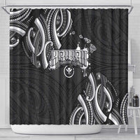 Traditional Art Hawaiian Kakau Tattoos Shower Curtain White - Polynesian Pride