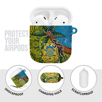 Tuvalu and Australia Together AirPods Case Tapa Pattern and Aboriginal mix Culture