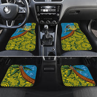 Tuvalu and Australia Together Car Mats Tapa Pattern and Aboriginal mix Culture