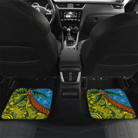 Tuvalu and Australia Together Car Mats Tapa Pattern and Aboriginal mix Culture