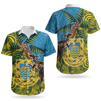 Tuvalu and Australia Together Couples Matching Summer Maxi Dress and Hawaiian Shirt Tapa Pattern and Aboriginal mix Culture