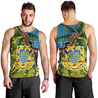 Tuvalu and Australia Together Men Tank Top Tapa Pattern and Aboriginal mix Culture