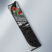 Fiji Hibiscus Auto Sun Shade Tapa Masi Motifs with Tropical Plants
