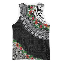 Fiji Hibiscus Basketball Jersey Tapa Masi Motifs with Tropical Plants