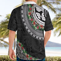 Fiji Hibiscus Hawaiian Shirt Tapa Masi Motifs with Tropical Plants