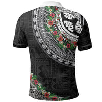 Fiji Hibiscus Polo Shirt Tapa Masi Motifs with Tropical Plants