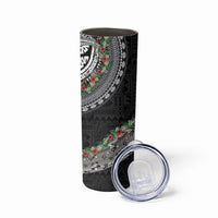 Fiji Hibiscus Skinny Tumbler Tapa Masi Motifs with Tropical Plants