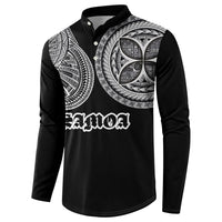 Samoa Traditional Tattoo Button Sweatshirt Tribal Tatau Pattern