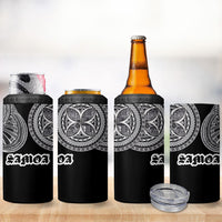 Samoa Traditional Tattoo 4 in 1 Can Cooler Tumbler Tribal Tatau Pattern