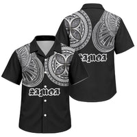 Samoa Traditional Tattoo Family Matching Off Shoulder Maxi Dress and Hawaiian Shirt Tribal Tatau Pattern