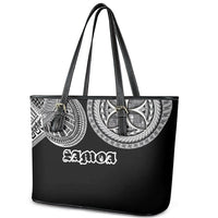 Samoa Traditional Tattoo Leather Tote Bag Tribal Tatau Pattern