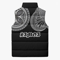 Samoa Traditional Tattoo Sleeveless Puffer Jacket Tribal Tatau Pattern