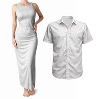 Samoa Lotu Tamaiti Couples Matching Tank Maxi Dress and Hawaiian Shirt Tribal Tatau with Siapo Pattern