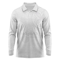 Samoa Lotu Tamaiti Long Sleeve Polo Shirt Tribal Tatau with Siapo Pattern
