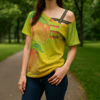 Hawaiian Mango Cross Shoulder Shirt Polynesian Art Pattern and Kakau Tattoo