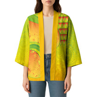 Hawaiian Mango Kimono Polynesian Art Pattern and Kakau Tattoo