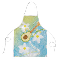 Hawaiian Ukulele Avocado Apron Leis and Polynesian Pattern