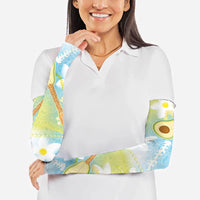 Hawaiian Ukulele Avocado Arm Sleeves Leis and Polynesian Pattern
