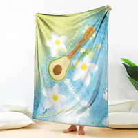 Hawaiian Ukulele Avocado Blanket Leis and Polynesian Pattern