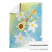 Hawaiian Ukulele Avocado Blanket Leis and Polynesian Pattern