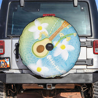 Hawaiian Ukulele Avocado Spare Tire Cover Leis and Polynesian Pattern