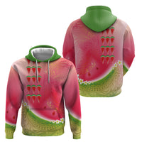Hawaiian Watermelon Hoodie with Kakau Art Tattoo