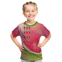 Hawaiian Watermelon Kid T Shirt with Kakau Art Tattoo
