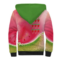 Hawaiian Watermelon Sherpa Hoodie with Kakau Art Tattoo