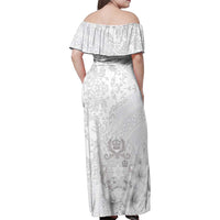 Tonga Faka Sepitema Family Matching Off Shoulder Maxi Dress and Hawaiian Shirt Ngatu and Floral Pattern with Blooming Hibiscus LT03 - Polynesian Pride