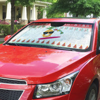 Hawaiian Mele Kalikimaka Auto Sun Shade Funny Pineapple Surfing with Map Christmas Stripe Elements