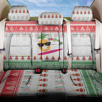 Hawaiian Mele Kalikimaka Back Car Seat Cover Funny Pineapple Surfing with Map Christmas Stripe Elements