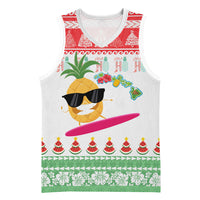 Hawaiian Mele Kalikimaka Basketball Jersey Funny Pineapple Surfing with Map Christmas Stripe Elements