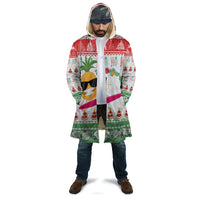Hawaiian Mele Kalikimaka Cloak Funny Pineapple Surfing with Map Christmas Stripe Elements