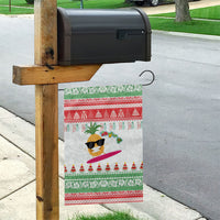 Hawaiian Mele Kalikimaka Garden Flag Funny Pineapple Surfing with Map Christmas Stripe Elements