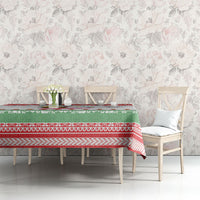 Hawaiian Mele Kalikimaka Tablecloth Funny Pineapple Surfing with Map Christmas Stripe Elements