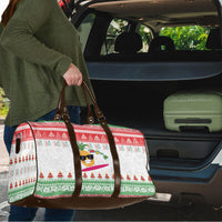 Hawaiian Mele Kalikimaka Travel Bag Funny Pineapple Surfing with Map Christmas Stripe Elements