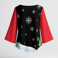 Polynesian Santa Claus Costume Funny Kimono Sleeve Blouse