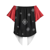 Polynesian Santa Claus Costume Funny Off Shoulder Wrap Waist Top