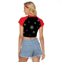 Polynesian Santa Claus Costume Funny Raglan Cropped T Shirt