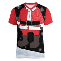 Polynesian Santa Claus Costume Funny Women V-Neck T-Shirt