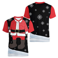 Polynesian Santa Claus Costume Funny Women V-Neck T-Shirt