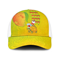 Hawaiian Mango Mele Kalikimaka Baseball Net Cap Santa Claus Surfing with Mango Christmas Turtle