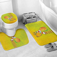 Hawaiian Mango Mele Kalikimaka Bathroom Set Santa Claus Surfing with Turtle Mango Christmas