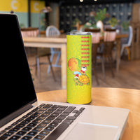 Hawaiian Mango Mele Kalikimaka Skinny Tumbler Santa Claus Surfing with Turtle Mango Christmas